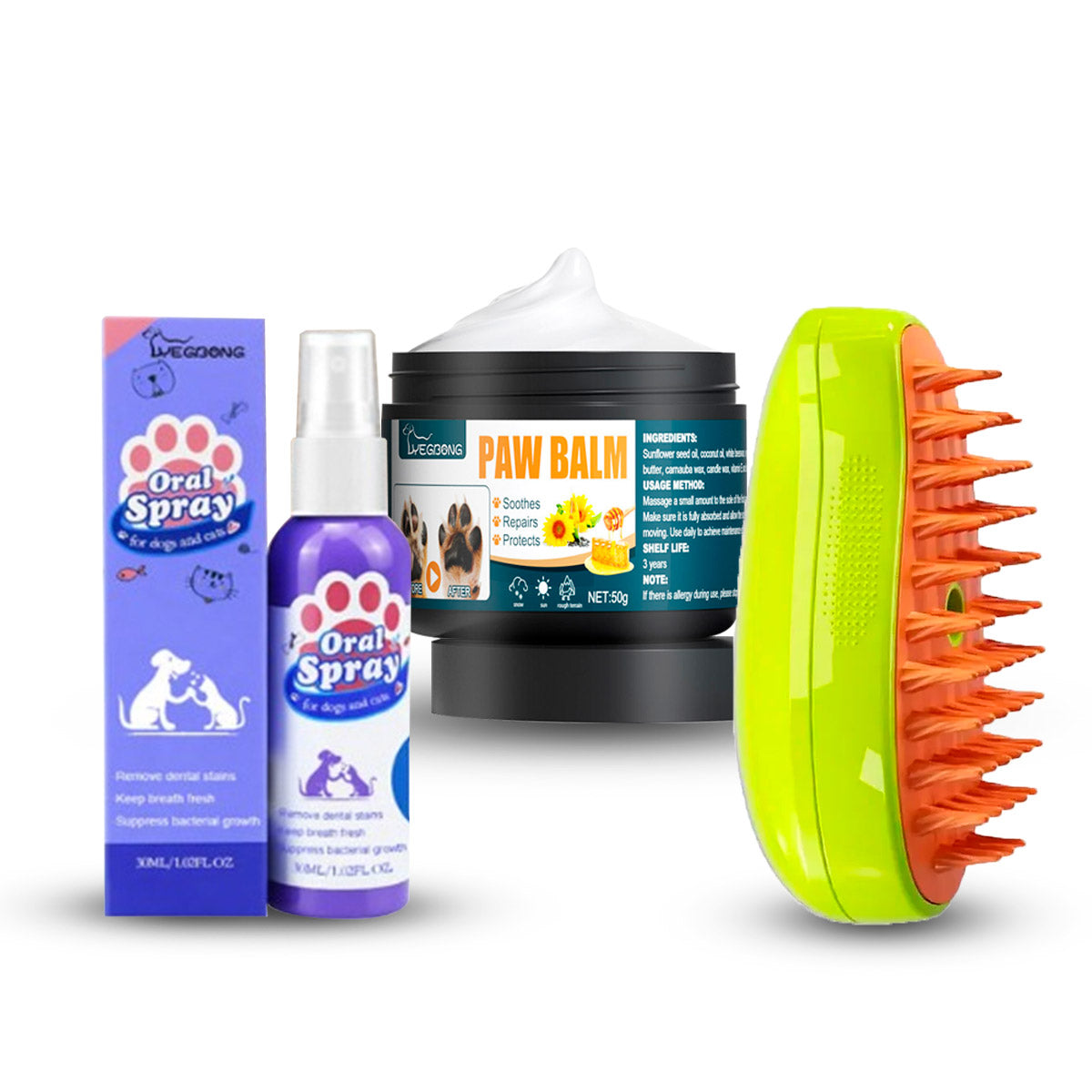 𝗖𝗢𝗠𝗕𝗢 𝗟𝗢𝗩𝗘 𝗣𝗘𝗧 crema, spray y cepillo para peinar